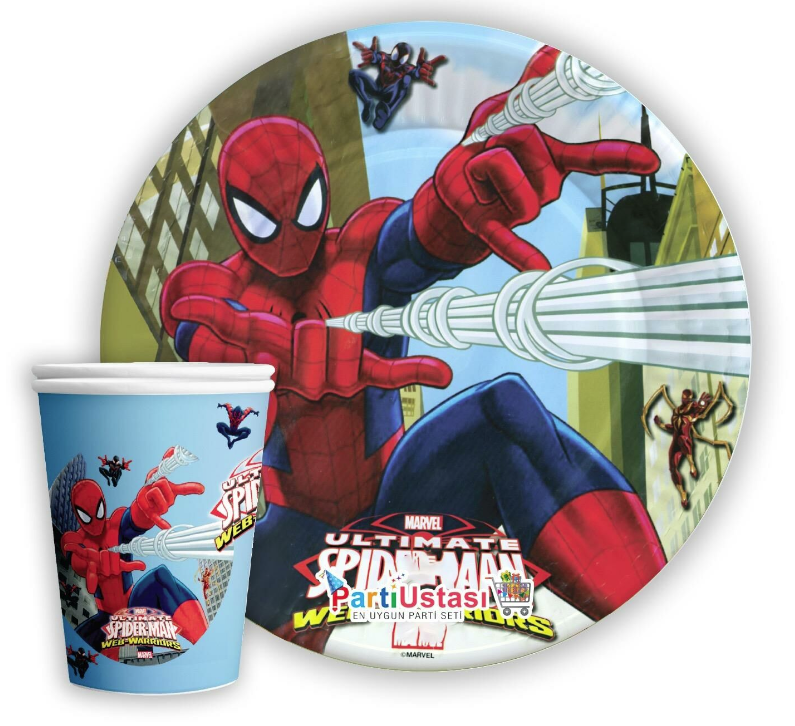 Örümcek Adam Karton Tabak Bardak (8 adet)